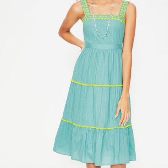 Boden Dresses & Skirts - Boden Tiered Blue and yellow sleeveless dress size 10